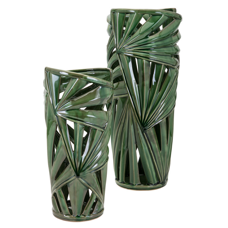 Bay Isle Home Cylinder Green Floor Vase & Reviews Wayfair